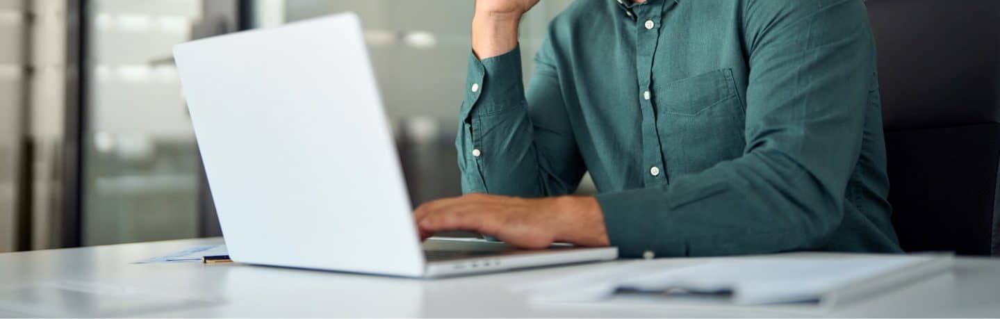 man using laptop