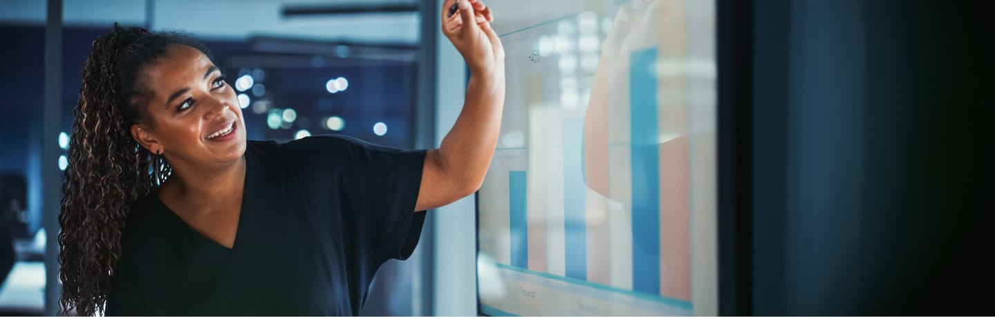 business woman leading presentation