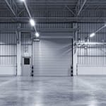 garage doors inside of commercial building